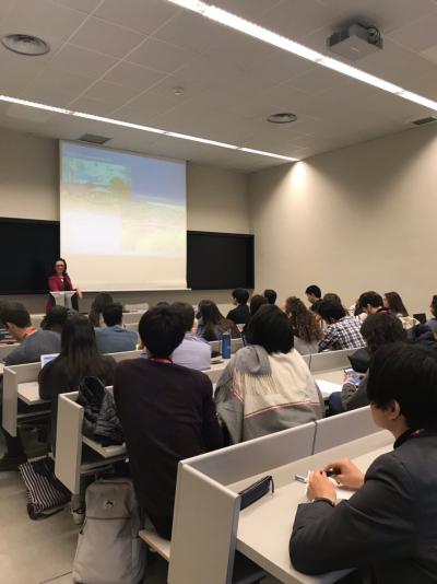 Participating in lecture at University of Navarra